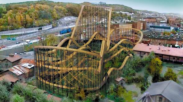 İsveç'te ahşap hız treni (Roller coaster)